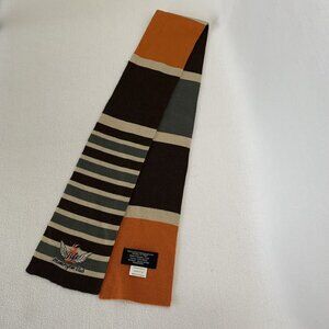 Rainforest Cafe Motorcycle Club Brown Orange Striped Knit 2010 Scarf